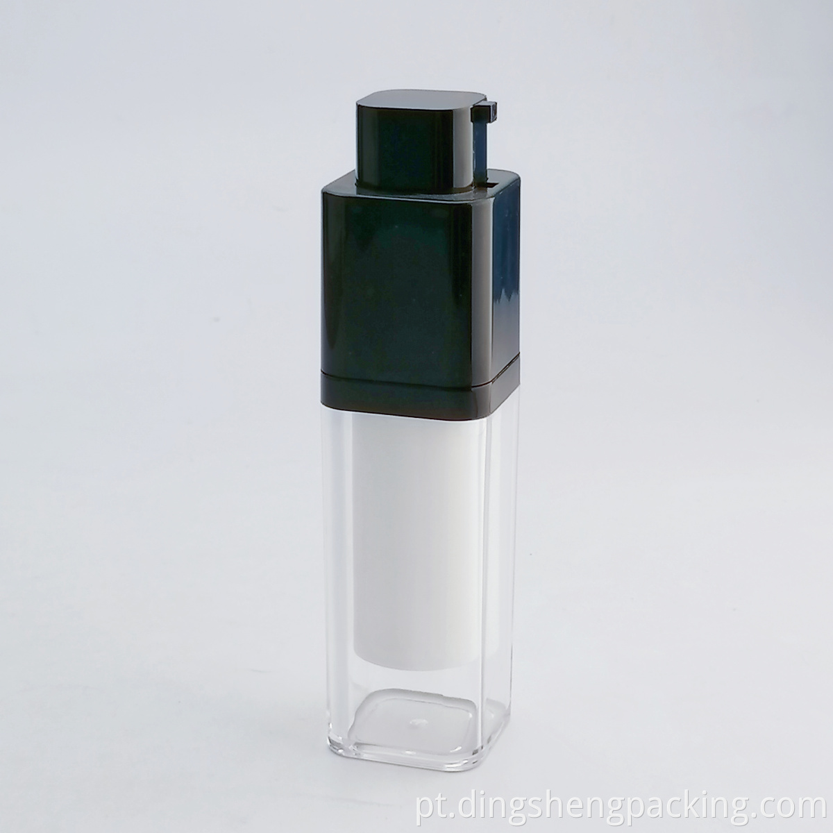 Square Acrylic Airless Rotating Pump Bottle For Skin Care Cosmetic packaging